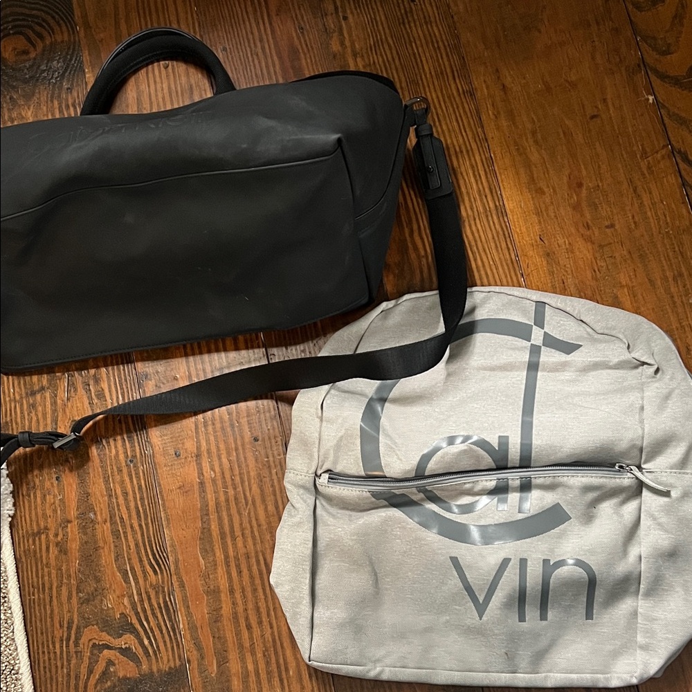 Calvin Klein Black Duffel Bag with Gray Back pack